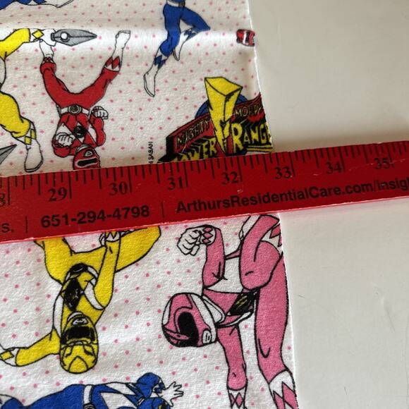 Vtg 1994 Mighty Morphin Power Rangers fabric Saban 32”x55” Used Rough Cut Figure - Picture 7 of 12